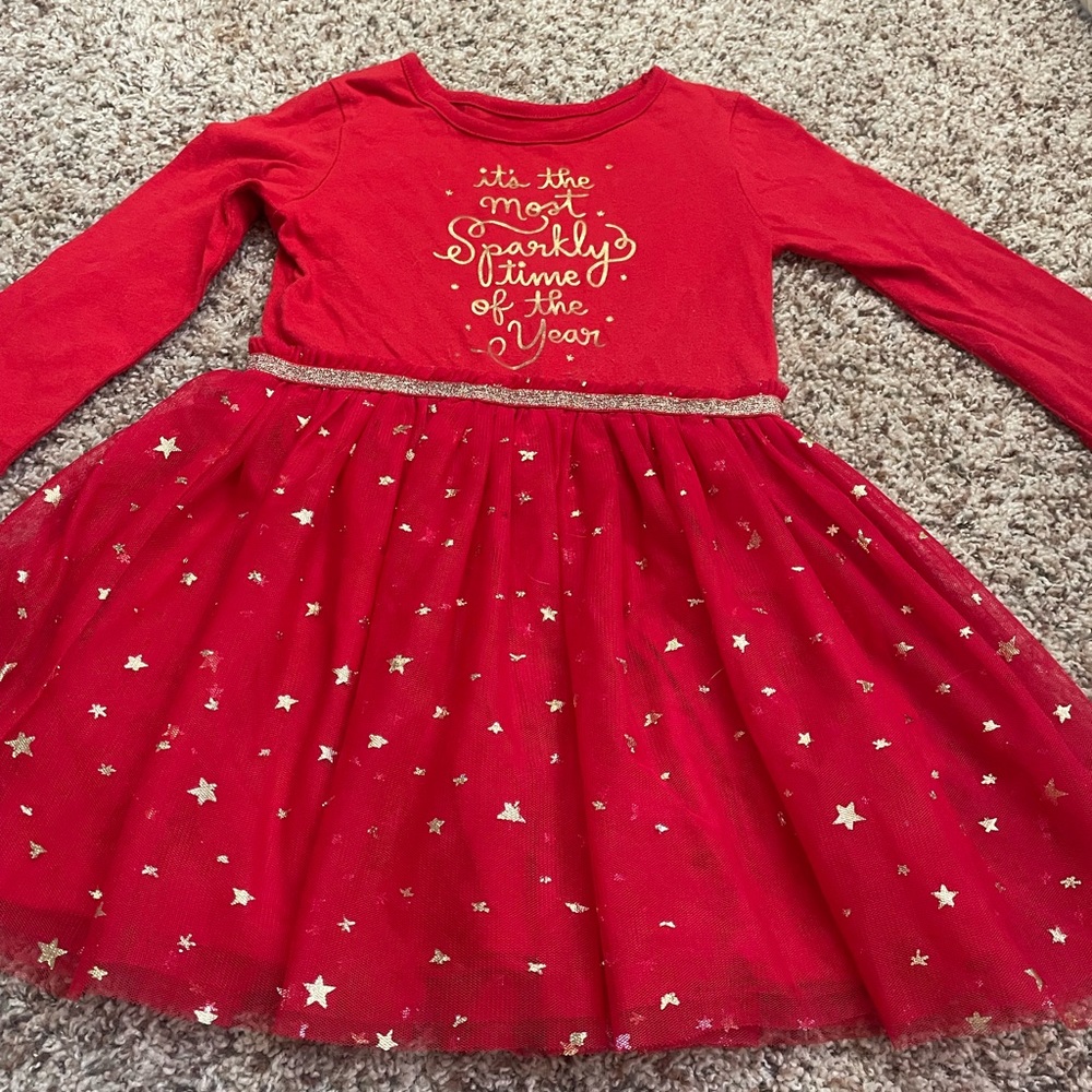 Cat and Jack Christmas dress sparkly tulle size 5